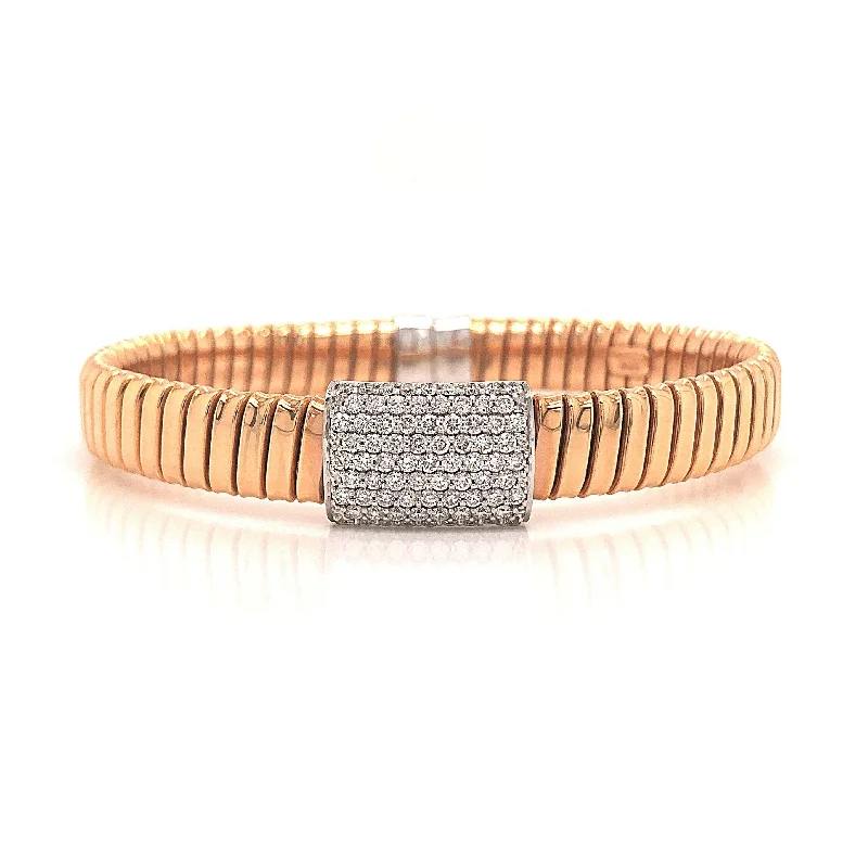 Rose Gold Diamond Center Bangle