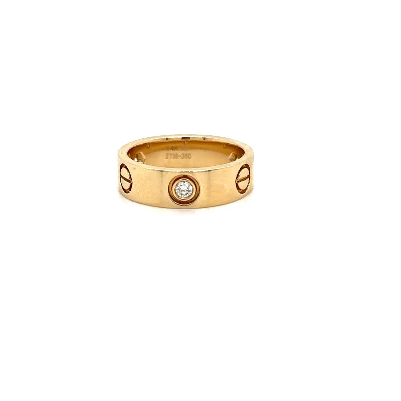 Round Diamond Anniversary/Eternity Fashion Cigar Band Ring in 14K Yellow Gold (.18ctw)