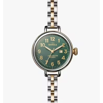 Shinola Birdy 34mm Watch with Silver and Gold Tone Bracelet