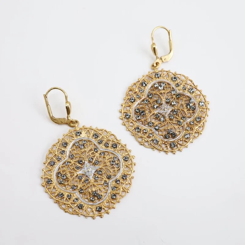 Enamel Lotus Earrings