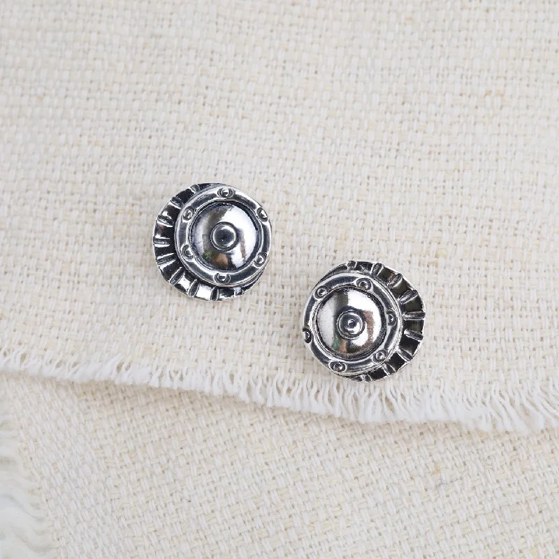 Silver Shield Post Earrings