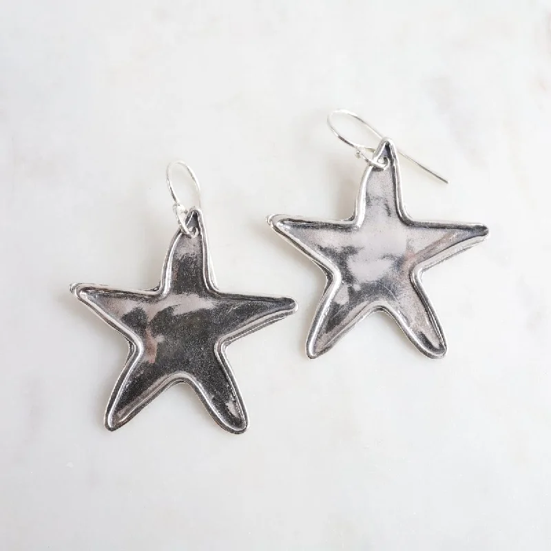 Silver Star Earrings