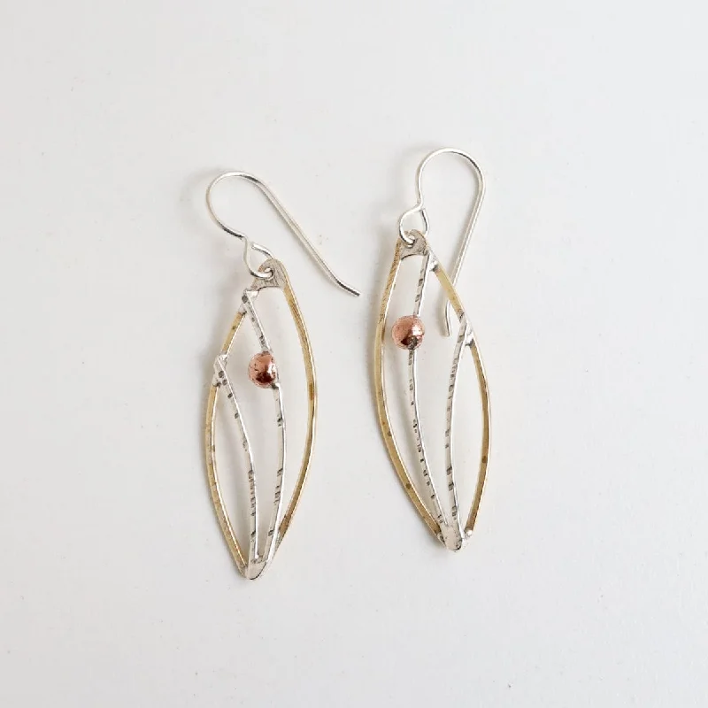 Mixed Metal Stem Earrings