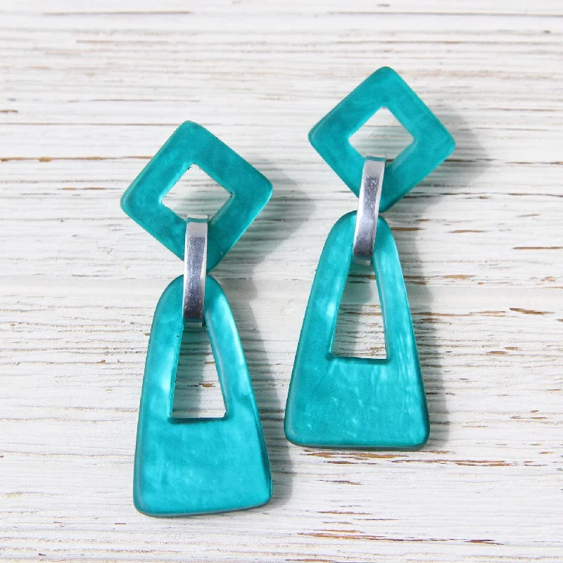 Turquoise Resin Statement Earring