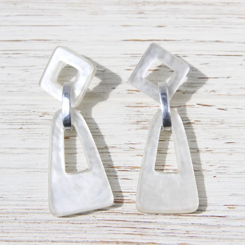 White Resin Statement Earring