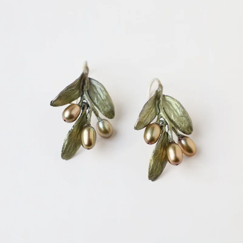 Olive on Wire Earrings