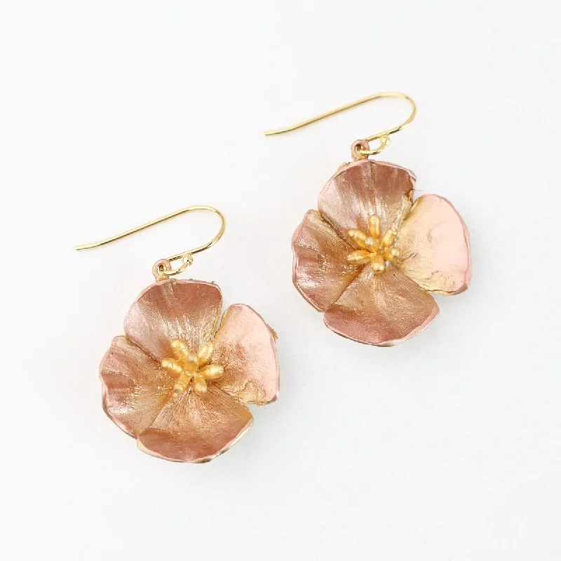 California Poppy Large Flower Earrings