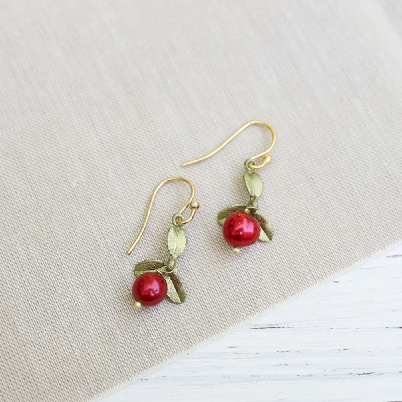 Cranberry Wire Earrings