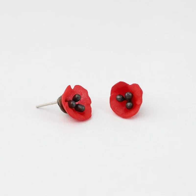 Red Poppy Post Earrings