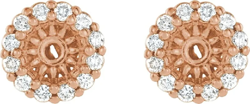 Diamond Cluster Earring Jackets,14k Rose Gold (3.6MM) (0.125 Ctw, G-H Color, I2 Clarity)