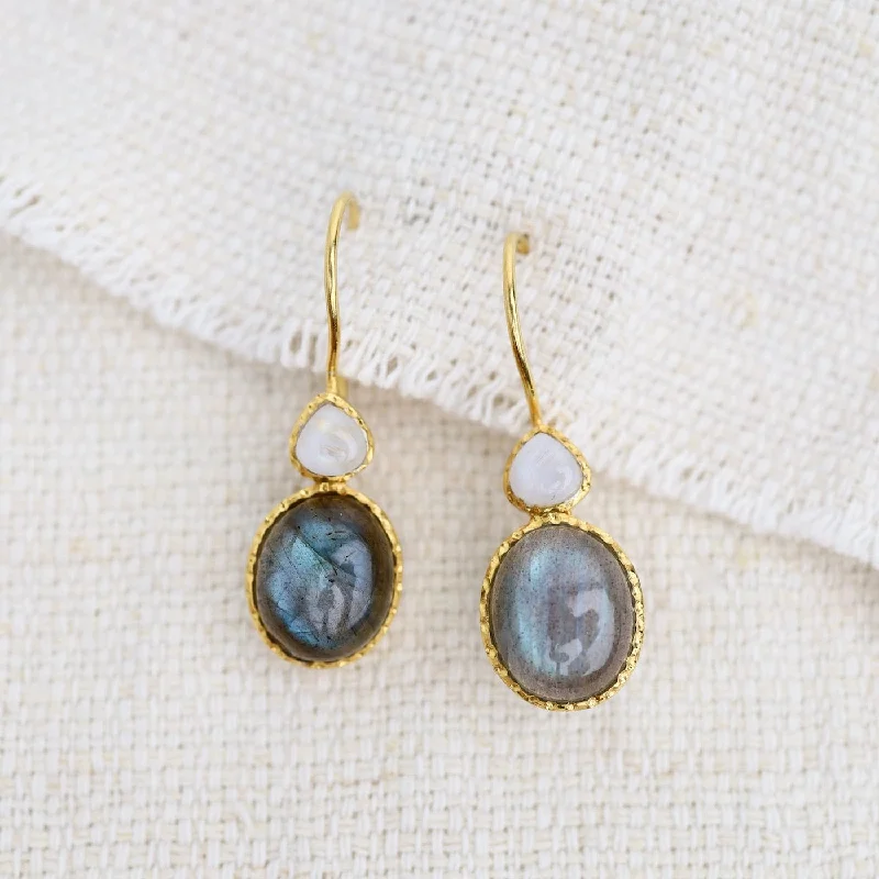 Moonstone & Labradorite Earrings