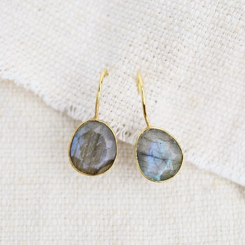 Oval Labradorite Earrings