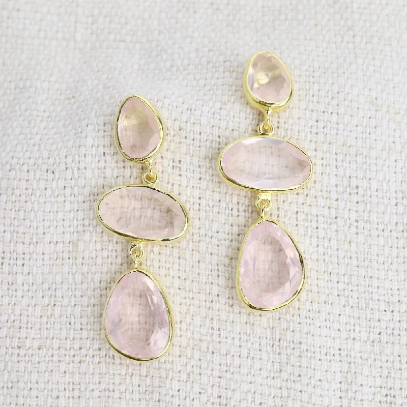 Rose Quartz Statement Earrings