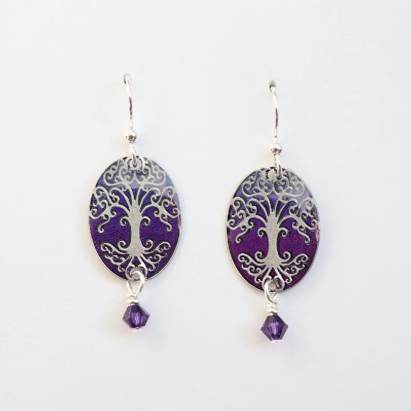 Blue Tree of Life with Deep Roots Earrings