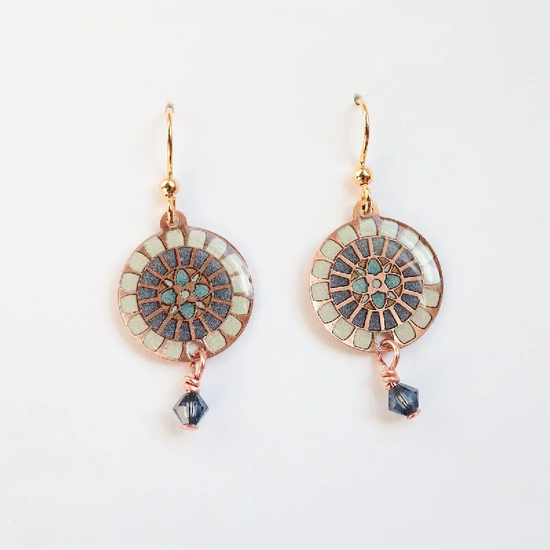 Copper Flower Mandala Earrings