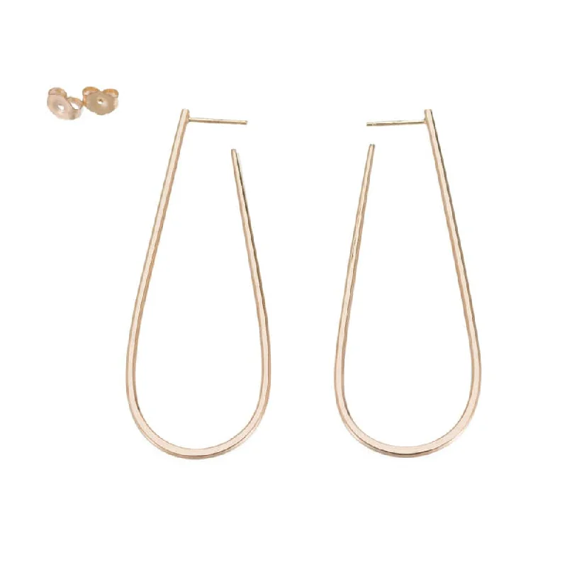 Large Gold U Shaped Post Earrings