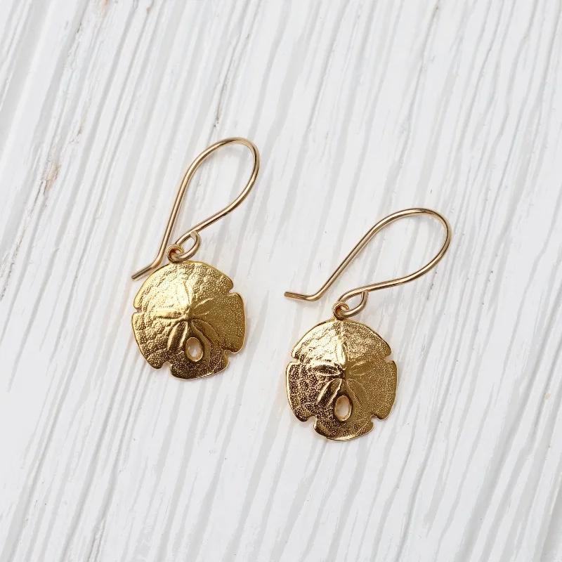 Small Sand Dollar Earrings in 18K Gold Vermeil