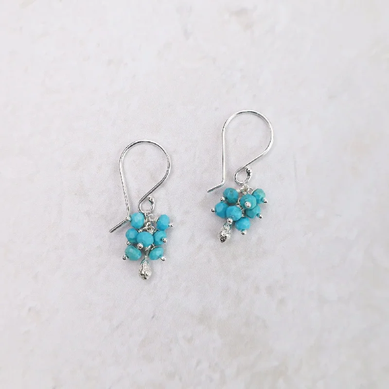 Seed Pod Cluster Earring - Turquoise