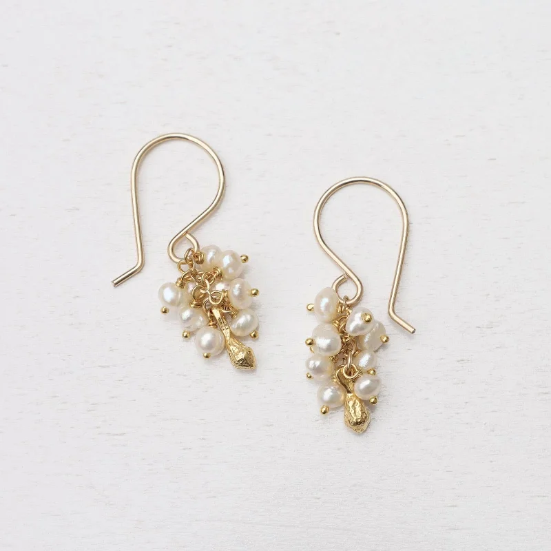 Seed Pod Cluster Earring - Keishi Pearl