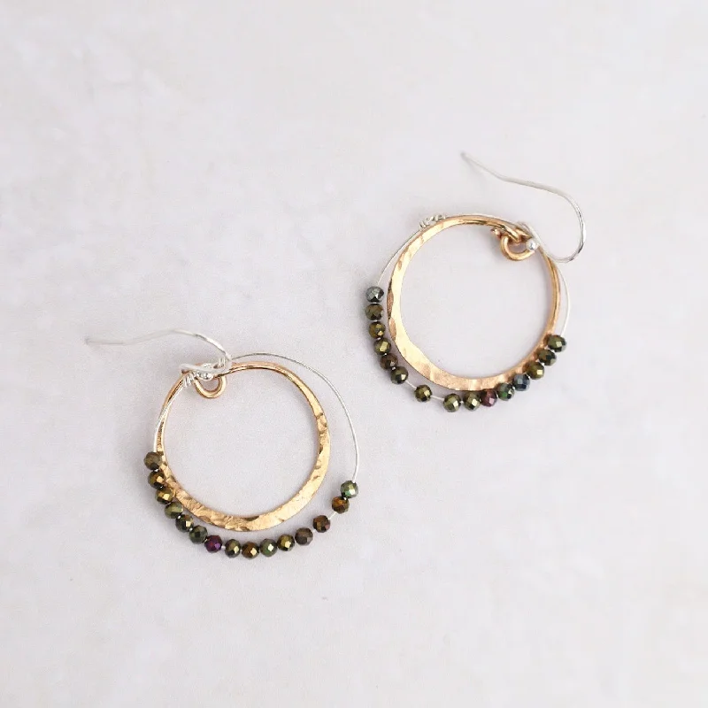 Pyrite Double Sphere Earrings