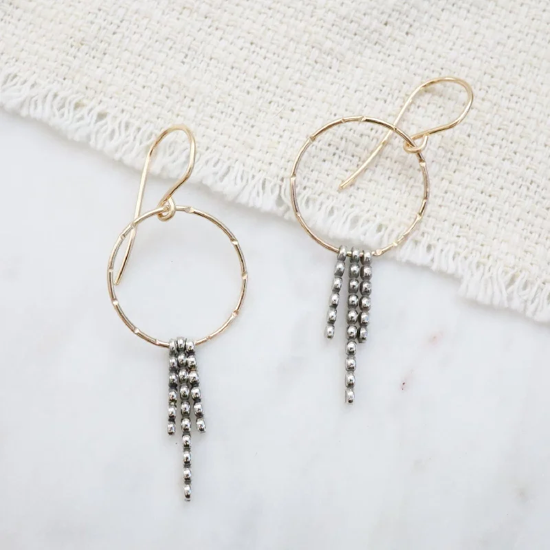 Two-Tone Ball Bar Earrings