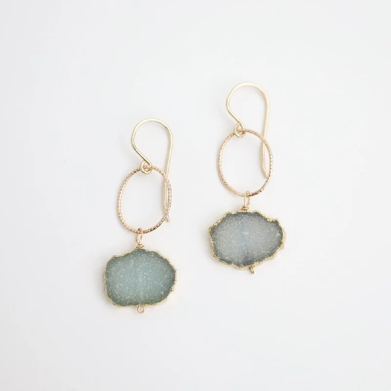 Druzy Loop Earrings