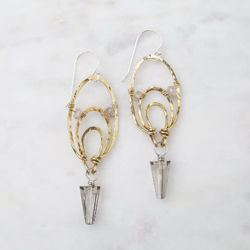 Crystal Ellipse Earrings