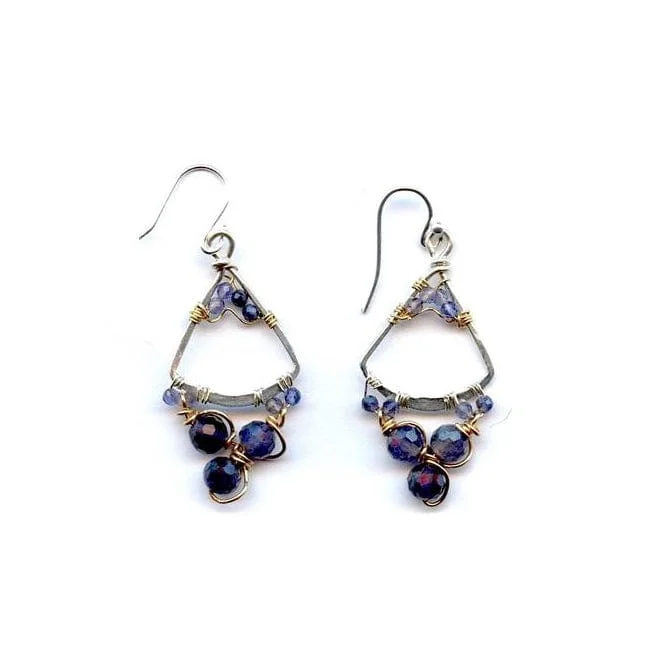 Iolite Cluster Earring