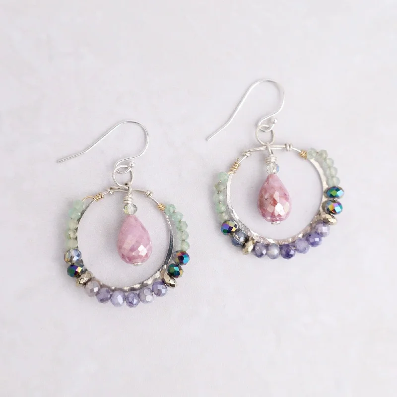 Pink Peacock Earrings