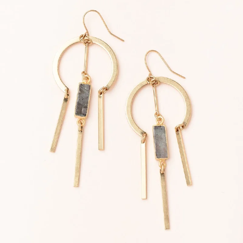 Scout Dream Catcher Stone Earring - Labradorite/Gold