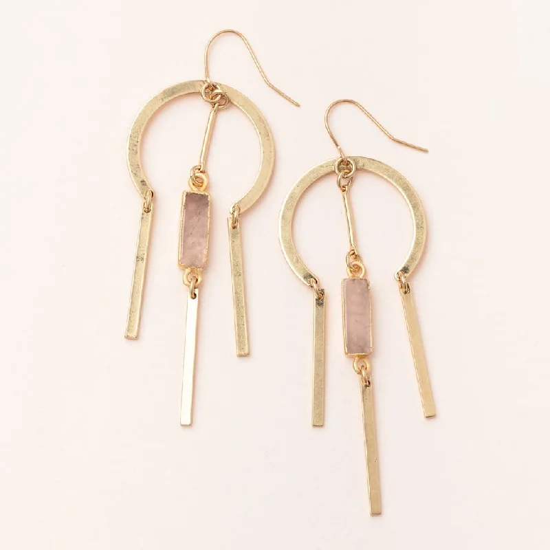 Scout Dream Catcher Stone Earring - Rose Quartz/Gold