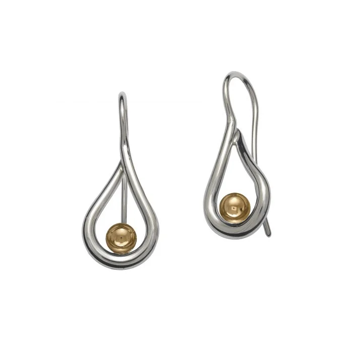 Mana Earrings in Sterling Silver with Gold Ball