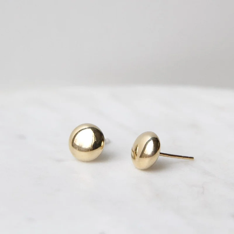 14k Yellow Gold Small Flat Ball Post Earring