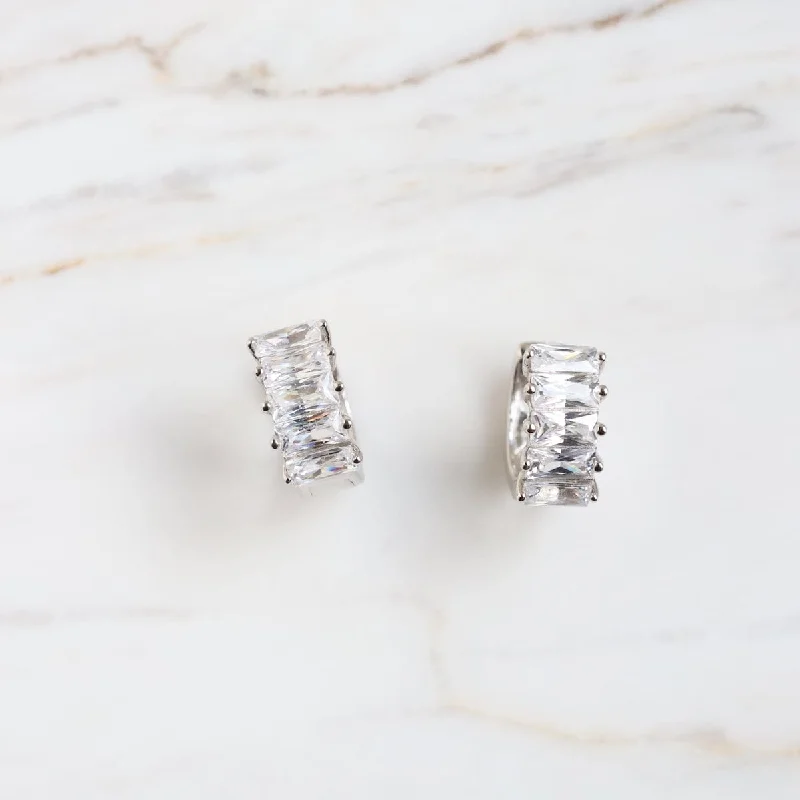 Sterling Silver Delphine Huggies