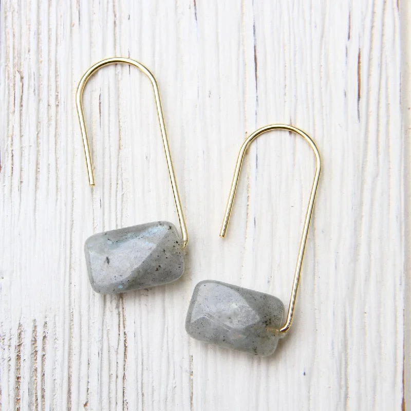 Scout Floating Stone Earring - Labradorite/Gold