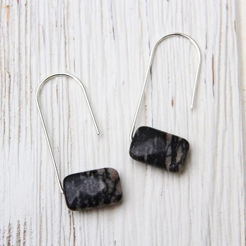 Scout Floating Stone Earring - Picasso Jasper/Silver