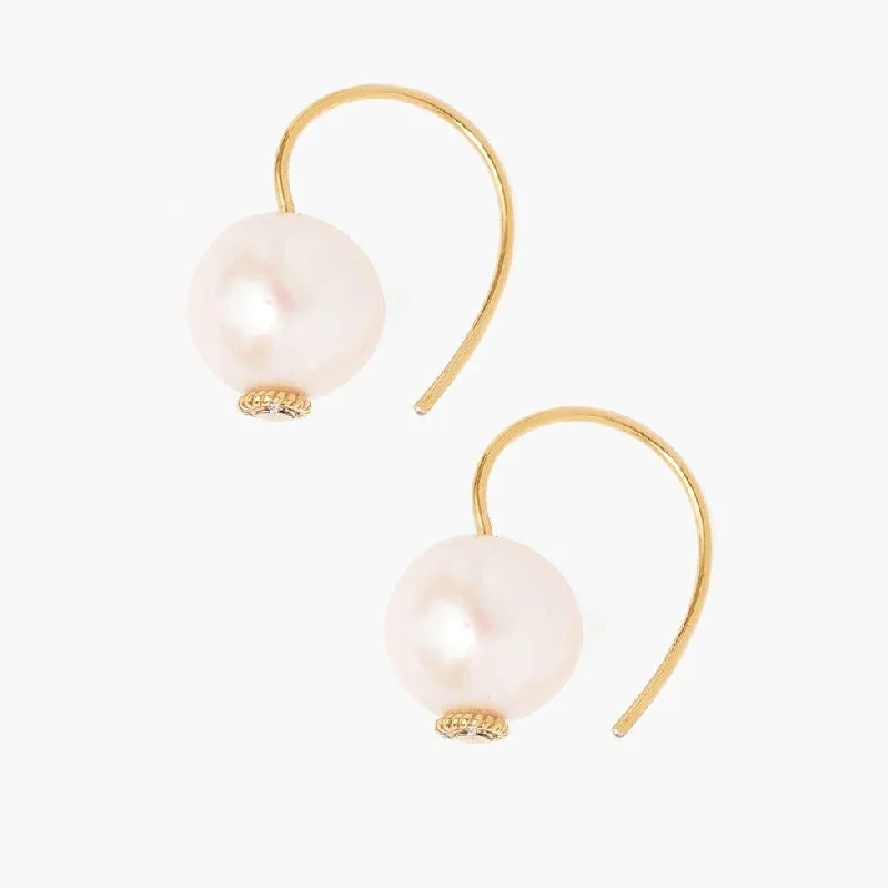 White Pearl Orb Earrings