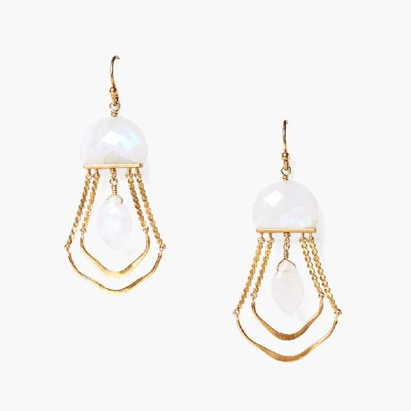 Moonstone Luna Chandelier Earrings