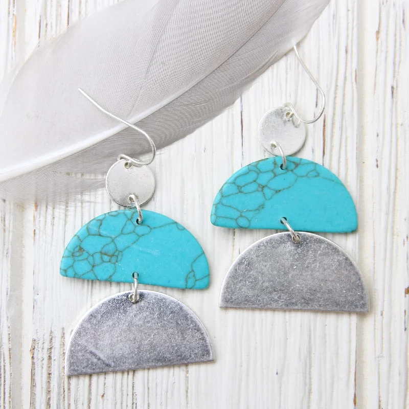 Scout Stone Half Moon Earring - Turquoise/Silver