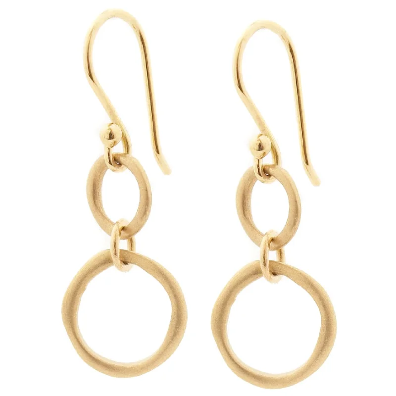 Two Gold Ring Hook Earrings