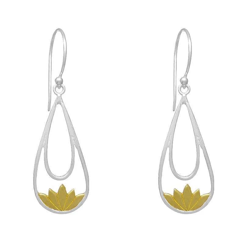 Sterling Silver Dangle with 22k Gold Lotus