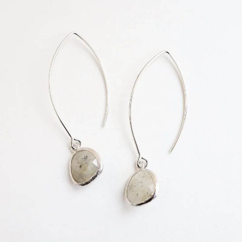 Silver Labradorite Earring