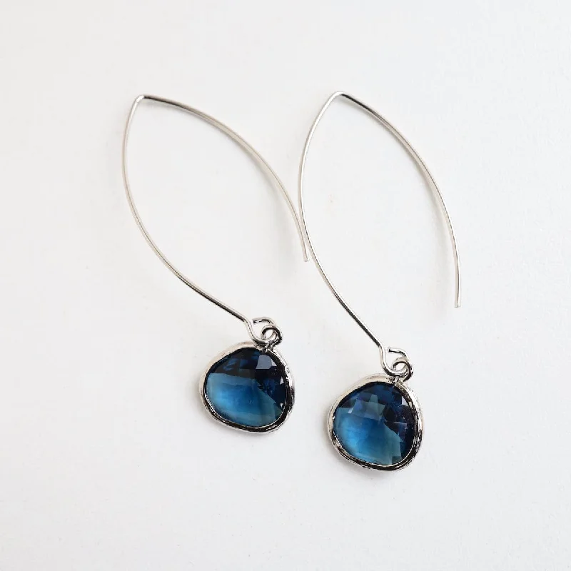 Silver Montana Blue Crystal Earring