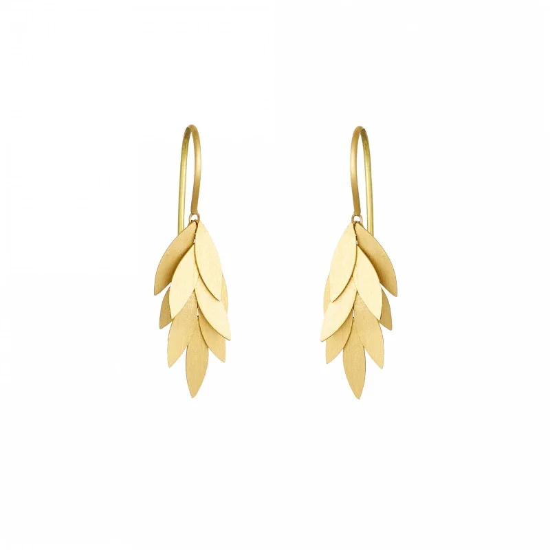 Small Golden Leaf Earrings