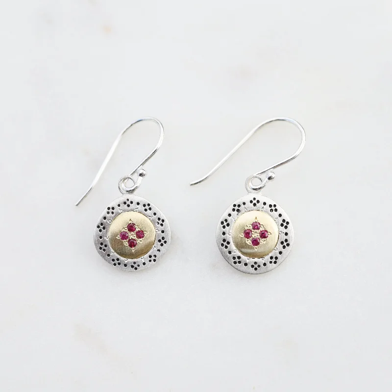 Ruby Harmony Four Star Earrings