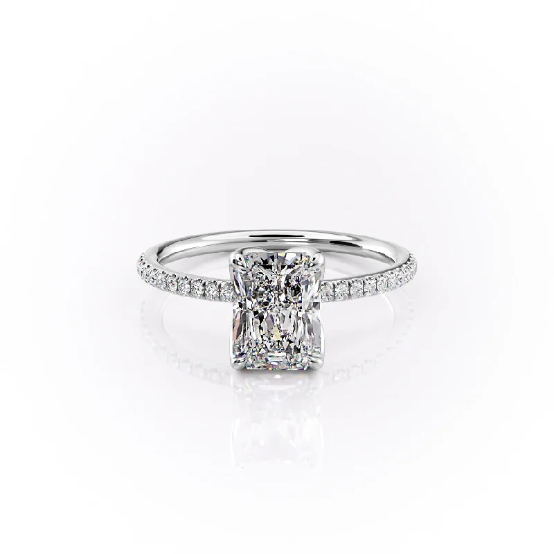 The Pave Lisa Set With A 2.5 Carat Radiant Moissanite